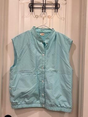 White Stag Aqua Snap-Front Sleeveless Vest
